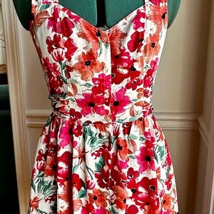 Pepe Jeans Floral Mini Dress in Pink and Red